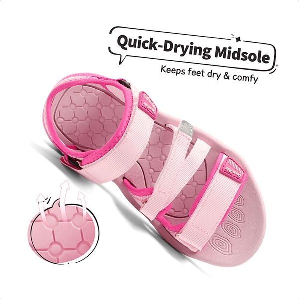 Kids Outdoor Athletic Sport Sandals - PINK HOT PINK - 5